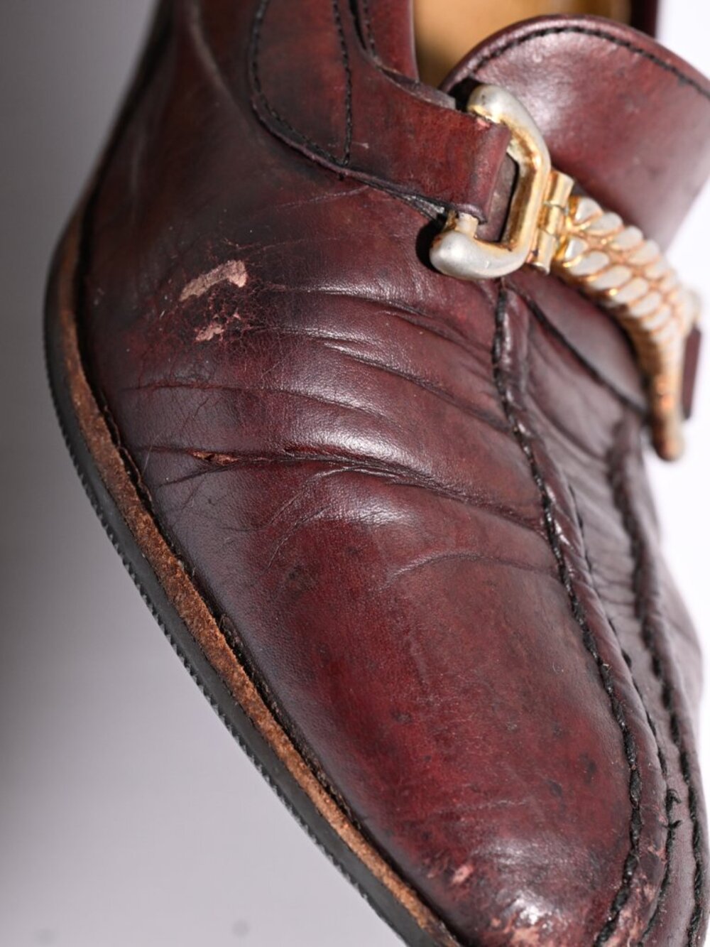 Vintage Gucci burgundy leather horsebit low-heel pumps with box size 7.5 - Picture 14 of 14